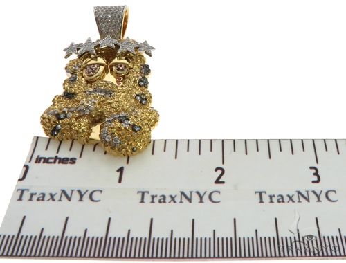 14K Yellow Gold Prong Bezel Diamond Custom Made Hip Hop Piece, photo 10 of 10