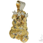 14K Yellow Gold Prong Bezel Diamond Custom Made Hip Hop Piece 63780 - Image 2