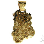 14K Yellow Gold Prong Bezel Diamond Custom Made Hip Hop Piece 63780 - Image 4