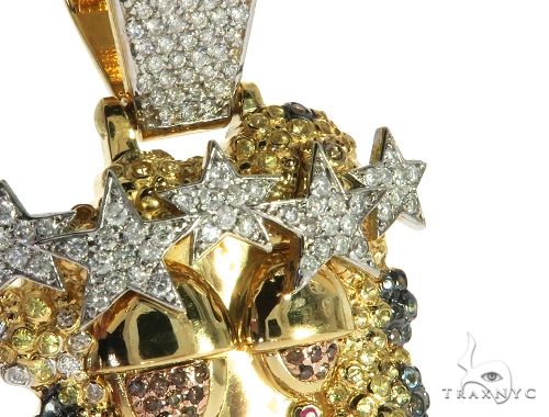 14K Yellow Gold Prong Bezel Diamond Custom Made Hip Hop Piece, photo 7 of 10