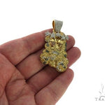 14K Yellow Gold Prong Bezel Diamond Custom Made Hip Hop Piece 63780 - Image 8