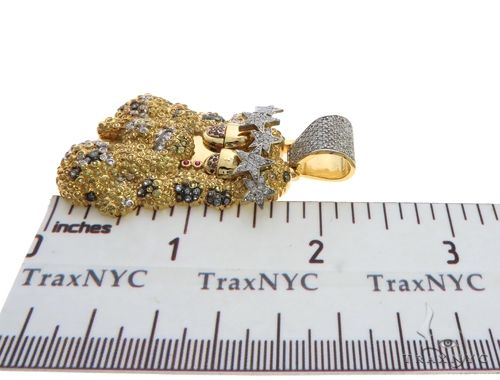 14K Yellow Gold Prong Bezel Diamond Custom Made Hip Hop Piece, photo 9 of 10