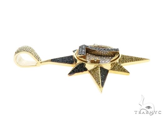 14K Gold Custom Universal Flag Diamond Star Pendant, photo 3 of 9
