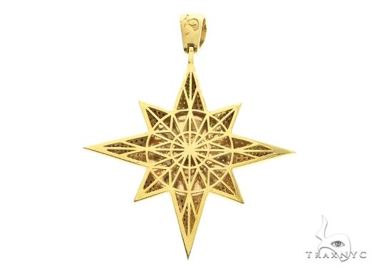 14K Gold Custom Universal Flag Diamond Star Pendant, photo 5 of 9