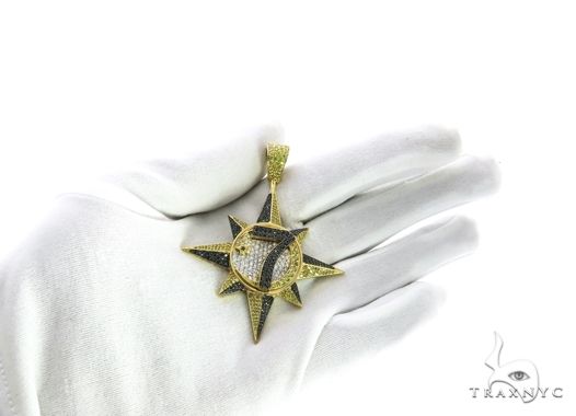 14K Gold Custom Universal Flag Diamond Star Pendant, photo 9 of 9
