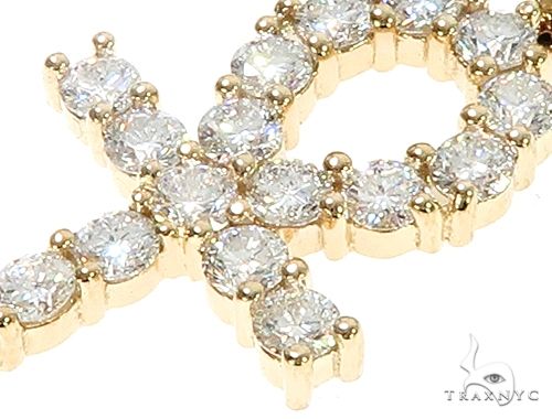 14K Yellow Gold Prong Diamond Ankh Cross 65285 - Image 4