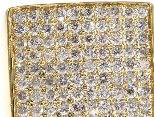 14K Yellow Gold Diamond Square Ring, photo 3 of 7