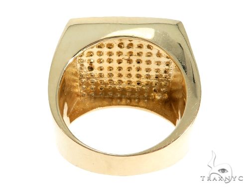 14K Yellow Gold Diamond Square Ring, photo 5 of 7