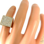14K Yellow Gold Diamond Square Ring 61508 - Image 7