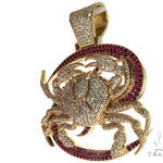 14K Yellow Gold Prong Diamond Crab Pendant 63094 - Image 3