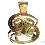 14K Yellow Gold Prong Diamond Crab Pendant 63094 - Image 4