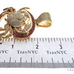 14K Yellow Gold Prong Diamond Crab Pendant 63094 - Image 9