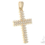 14K Yellow Gold Prong Diamond Cross 65281 - Image 2