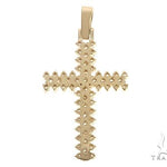 14K Yellow Gold Prong Diamond Cross 65281 - Image 3