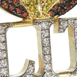 14K Yellow Gold Prong Diamond Custom Gold Flame LIT Pendant 63781 - Image 8