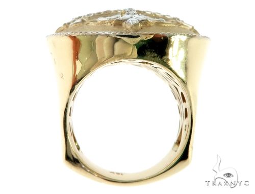 14K Yellow Gold Prong Diamond Custom Made TraxNYCs Templar Ring Knights Crusader Masonic 63117 - Image 7