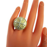 14K Yellow Gold Prong Diamond Custom Made TraxNYCs Templar Ring Knights Crusader Masonic 63117 - Image 9