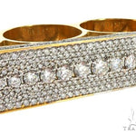 14K Yellow Gold Prong Diamond Four Finger Ring Hip Hop Style 62998 - Image 4