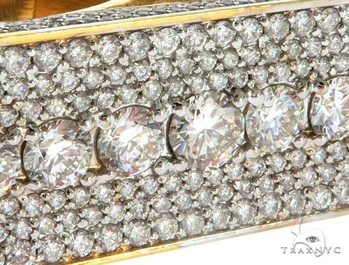 14K Yellow Gold Prong Diamond Four Finger Ring Hip Hop Style, photo 9 of 13