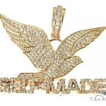 14K Gold Prong Diamond FreeBird Self Made Charm Pendant 63091 - Image 1