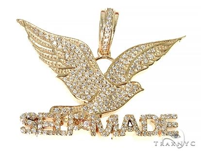 14K Gold Prong Diamond FreeBird Self Made Charm Pendant 63091 - Image 1