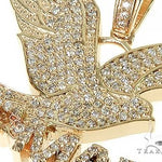 14K Gold Prong Diamond FreeBird Self Made Charm Pendant 63091 - Image 4