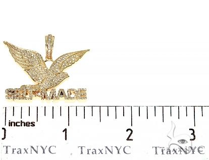 14K Gold Prong Diamond FreeBird Self Made Charm Pendant 63091 - Image 5