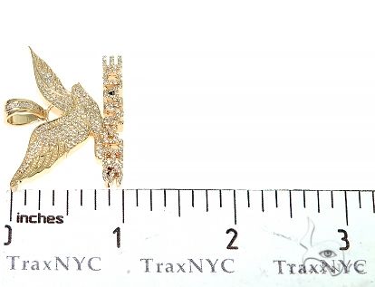 14K Gold Prong Diamond FreeBird Self Made Charm Pendant 63091 - Image 6