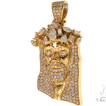 14K Yellow Gold Prong Diamond Jesus Pendant 57217 - Image 4