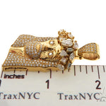 14K Yellow Gold Prong Diamond Jesus Pendant 57217 - Image 9