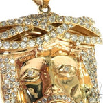 14K Yellow Gold Prong Diamond Jesus Piece 63093 - Image 3