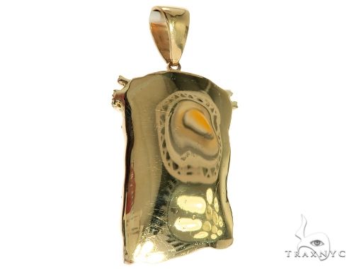 14K Yellow Gold Prong Diamond Jesus Piece, photo 5 of 8