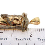 14K Yellow Gold Prong Diamond Jesus Piece 63093 - Image 7