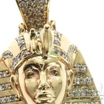 14K Gold Prong Diamond Small Pharaoh King Tut Charm Pendant 63729 - Image 2