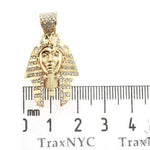 14K Gold Prong Diamond Small Pharaoh King Tut Charm Pendant 63729 - Image 8