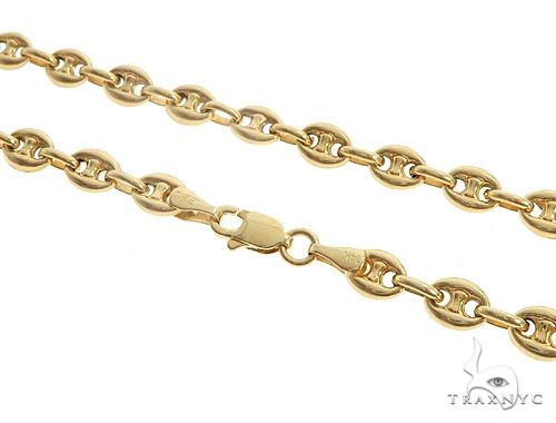 14k Yellow Gold Puffed Link 24 Inches 4.5mm 64964, photo 1 of 6