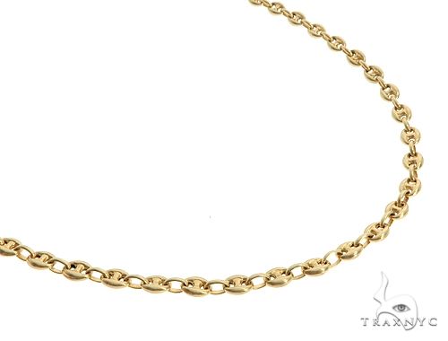 14k Yellow Gold Puffed Link 24 Inches 4.5mm 64964, photo 2 of 6