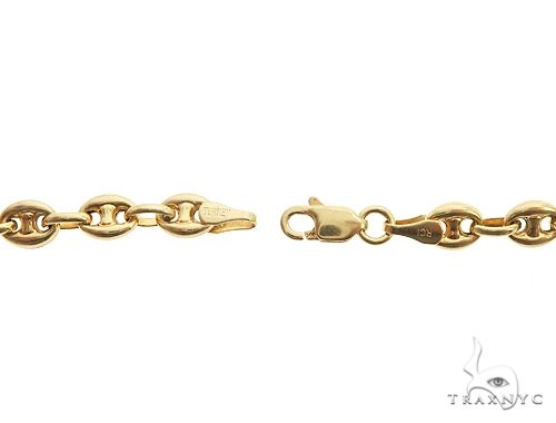 14k Yellow Gold Puffed Link 24 Inches 4.5mm 64964, photo 5 of 6