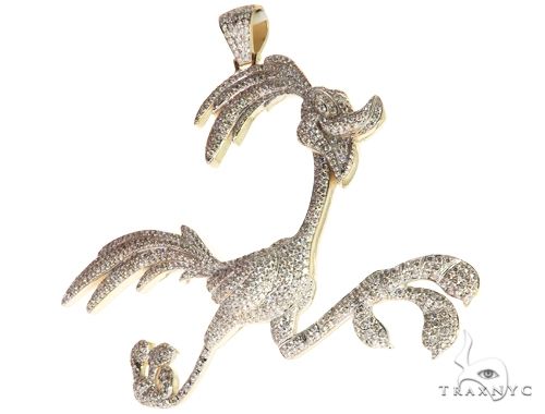 14K Yellow Gold Running Bird Pendant 63090 - Image 4