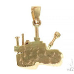 14K Yellow Gold Small Battle Tank Pendant 66028 - Image 3