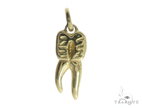14K Yellow Gold Small Tooth Pendant 57225 - Image 3