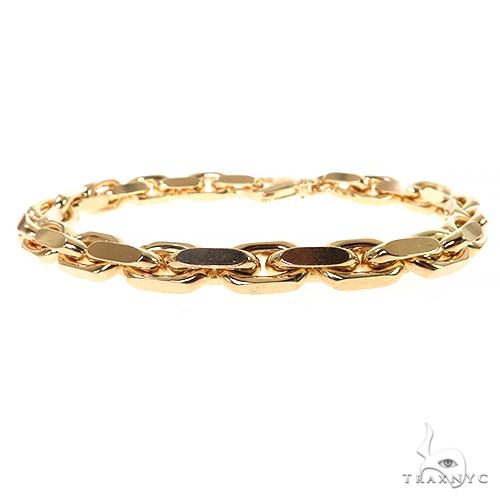 14K yellow gold solid cable bracelet with 4.8mm links, 8.25-inch length, men's jewelry