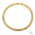 14K Yellow Gold Solid Double Curb Link Bracelet 8 Inches 4.6mm   67792 - Image 1