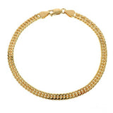 14K Yellow Gold Solid Double Curb Link Bracelet 8 Inches 4.6mm   67792