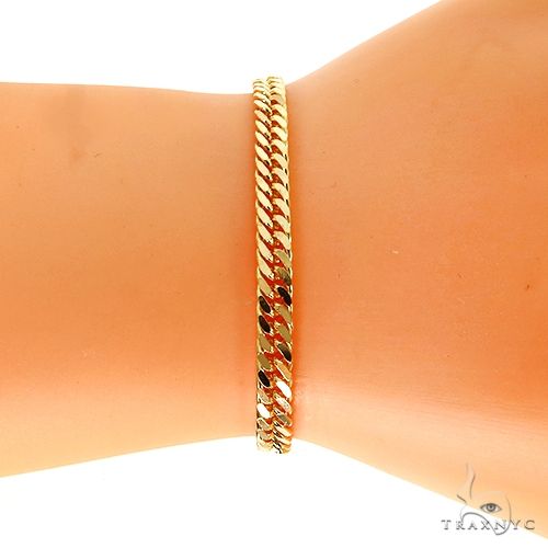 14K Yellow Gold Solid Double Curb Link Bracelet 8 Inches 4.6mm   67792 - Image 3