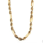 14K Yellow Gold Solid Figarope Link Chain 22 Inches 5.5mm 70585 - Image 1