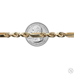 14K Yellow Gold Solid Figarope Link Chain 22 Inches 5.5mm 70585 - Image 3