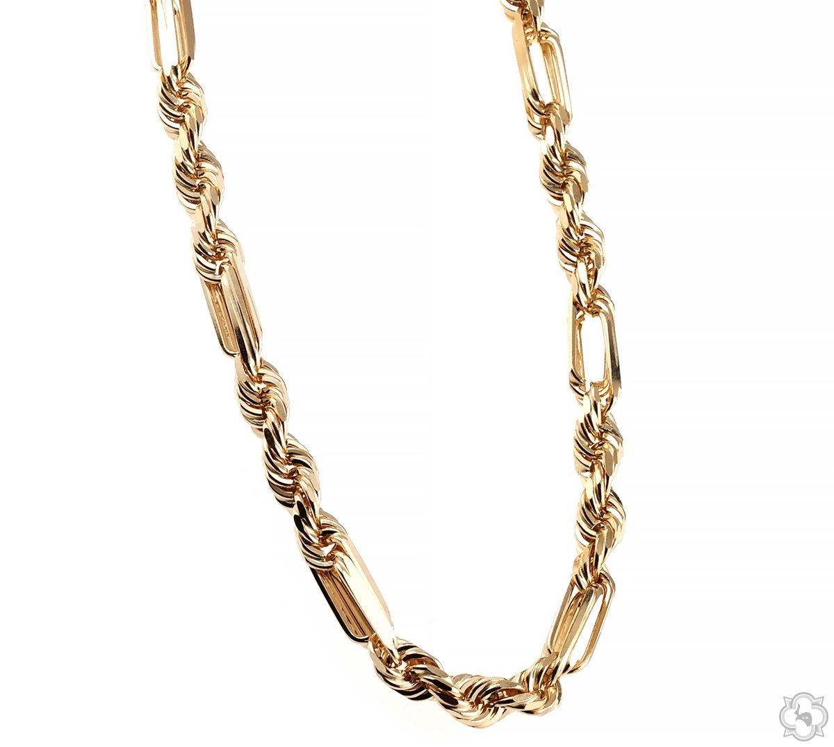 14K Yellow Gold Solid Figarope Link Chain 24 Inches 5.5mm 70586 14K Yellow Gold Solid Figarope Link Chain 24 Inches 5.5mm 70586