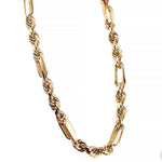 14K Yellow Gold Solid Figarope Link Chain 24 Inches 5.5mm 70586 - Image 1