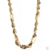 14K Yellow Gold Solid Figarope Chain 8mm 70587